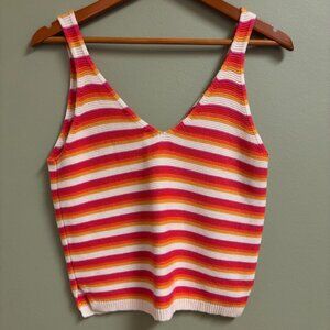 Marine Layer Women Finley Sweater Tank Size S Sunset Stripe Beach Festival Boho